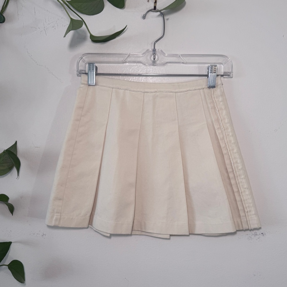 Zara Kids Cotton Pleated Mini Skirt - Cream
